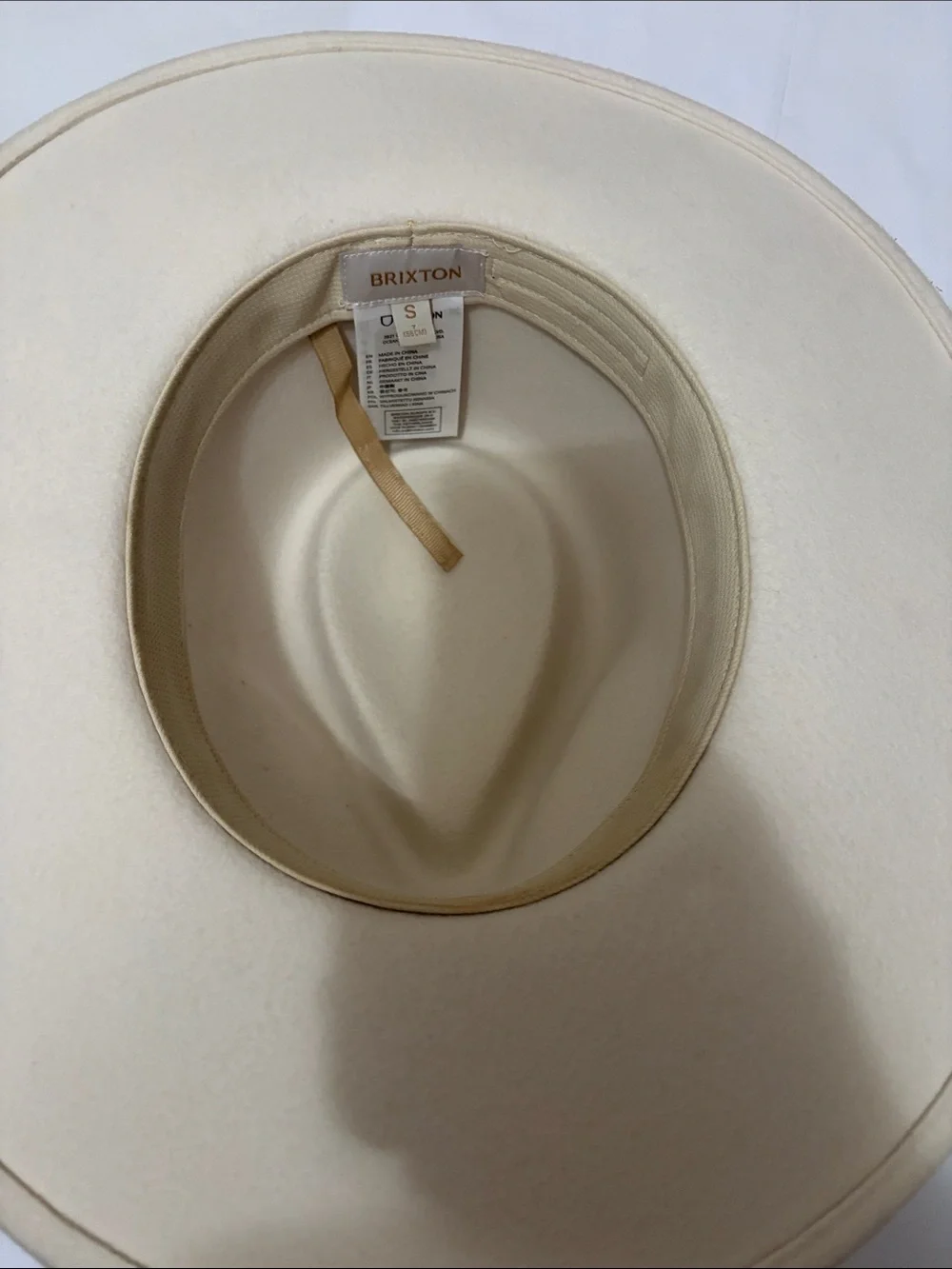 Brixton Cream Felt Rancher Hat with Trim